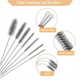16IN Extra Long Tube Cleaning Lab Brushes Brass Tube Brushes Bottle Brush Wire Tube Brushes, Long Wire Cleanling Brushes Straw Cleaner Brush Wire Bottle Brush Pipe Cleaner for Tubes,Bottle,Glass 9 PCS