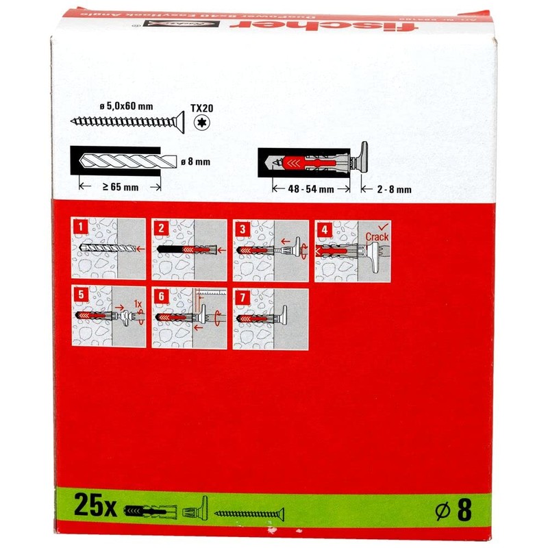 fischer Loop 564173 Set of 25 Eye Hook Screws and