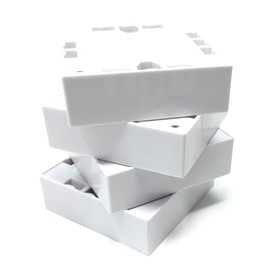 1 Gang Surface Mount Back Box Pattress Box (25mm x 85mm x 85mm) White (4)