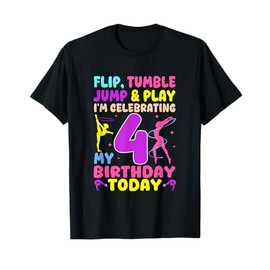 4th Birthday Girl Gymnastics Themed Party 4 Year Old T-Shirt