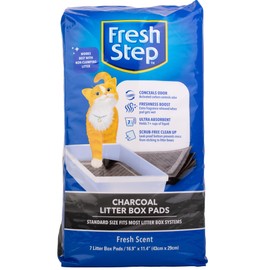 Fresh Step Charcoal Litter Box Pads - Ultra-Absorbent Cat Litter Pads with Activated Carbon for Odor Control, 16.9" x 11.4" - 7 Count