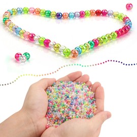 Mbsomnus Pack of 5300 Beads for Threading 4 mm Craft Beads Colourful with Hole Beads Bracelets Make Yourself Acrylic Beads for Jewellery Making DIY Necklaces Clothing Crafts Children Adults (15