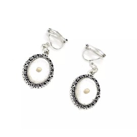 JKCE Designs Mustard Seed Oval Charm Clip On Earrings, Mustard Seed Faith Jewelry, Matthew 17