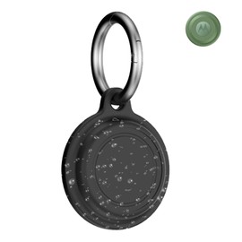 Moto Tag Case with Keychain,Waterproof Silicone Moto Tag Holders,Protective Accessories for GPS Item Finders Accessories,Anti-Scratch, Shockproof & Dustproof (Black)