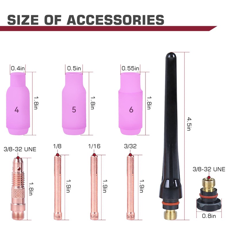 ARCCAPTAIN TIG Torch with High-Frequency Ignition, WP-17 Air-cooled Argon TIG