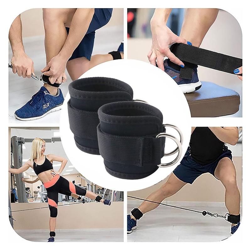 Foot Strap Cable Pull, Strength Training Foot Cuffs with 2