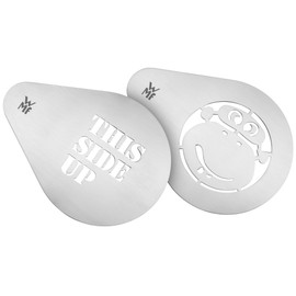 WMF Plantillas Capuccino Monkeyside Set de 2, Acero Inoxidable Pulido, 0686376040