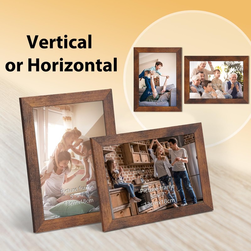 Wtrgas 1 Pack 5x7 Picture Frame for Tabletop and Wall,
