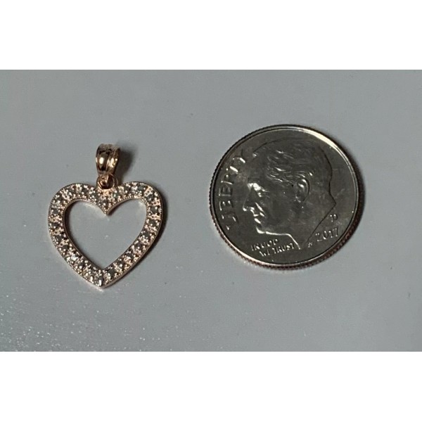 Unbranded 14K GOLD ROSE HEART CHARM "NEW"