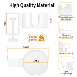 Regerly Desk Cup Holder, 1 Piece Cup Holder, Anti Spill Cup Holder for Desk, Table, Drink Holder, Desk Bottle Holder, Bed Cup Holder for Office Kitchen (White)