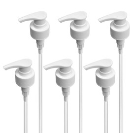 Pack of 6 Syrup Pump Compatible Fruit Juices, Pump Dispenser, Dosing Pump, Bottle Neck Bottle, Replacement Syrup Pump Dispenser, Pump for Shampoos, Shower Gels, Syrup Dispenser, Reusable, Dispenser