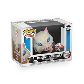 Epic Collectibles Pop Anime: Demonslayer - Inosuke Hashibira Lounging Pose Exclusive Vinyl Figure Bundle with Compatible Funko Box Protector