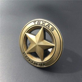 Muzzys (Set of Two) Texas Edition Star Bronze Round 3" Shield Emblem Universal Stick On FITS Tundra, Tacoma, F150, Silverado, Titan, Hood, Door, Tailgate, Grille, Fender, etc