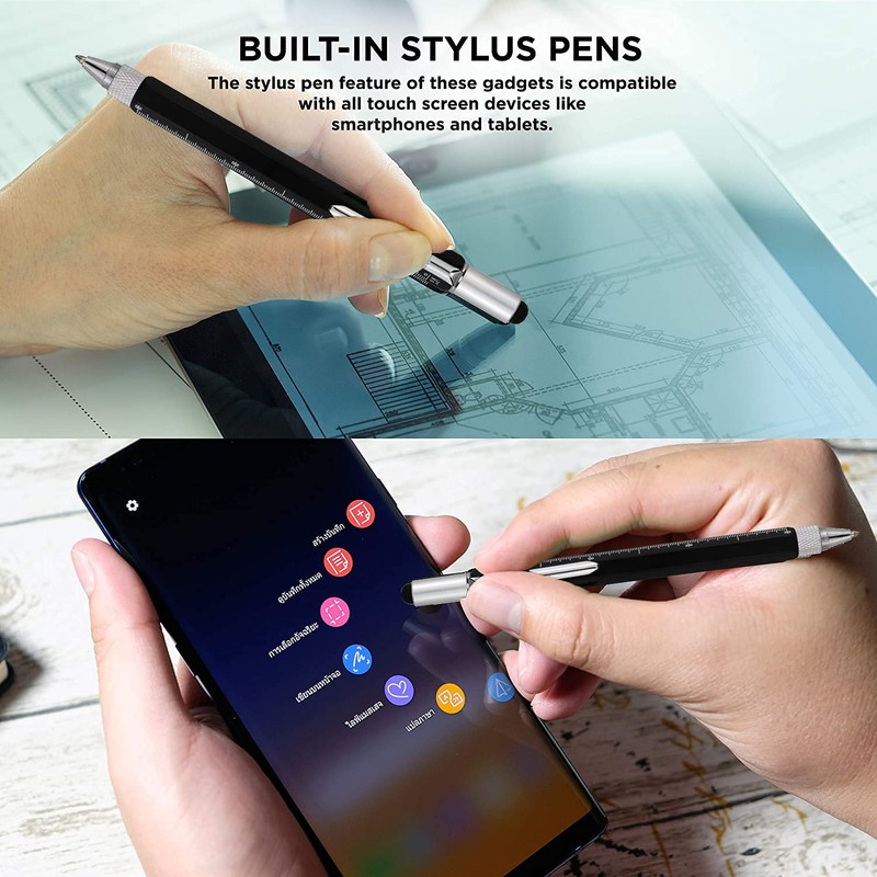 6 in 1 Multi-Functional and Sturdy Aluminum DIY Pen with