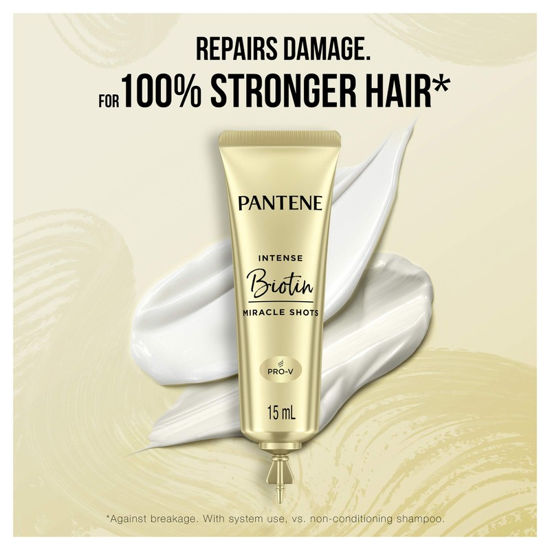Pantene Intense Miracle Hair Treatment Hydrating Shots, Biotin For Dry