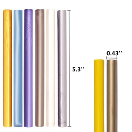 Wax Sealing Sticks, ONWINPOR 10pcs Glue Gun Wax Seal Sticks for Wax Seal Stamp, Melting Wax Seal Sticks for 0.43'' Glue Gun Wax Sealing Sticks (Champagne Gold)