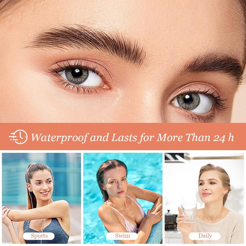 LOPHE Eyebrow Pen with 4 Fork Tip, Long-lasting Waterproof Eyebrow