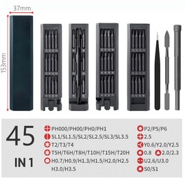 Bestgle 45 in 1 Precision Screwdriver Set, Mini Screwdriver Set Magnetic Screw Driver Bits Hidden Magnetic Storage Design Repair Tool for Appliance Repairs Tool Set