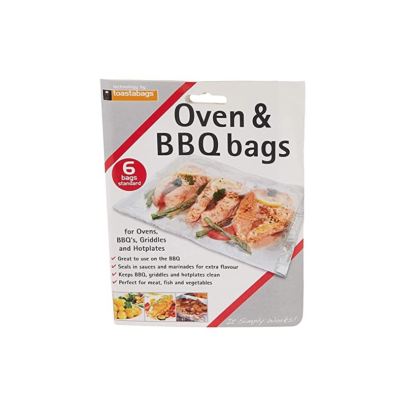 Pack of 6 Oven and BBQ Bags, 21 x 16.5