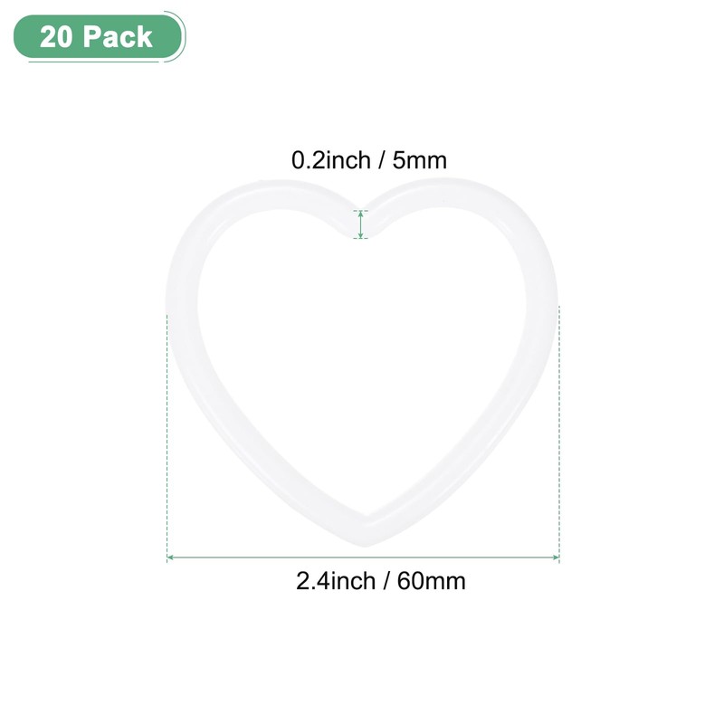 M METERXITY 20pcs Dream Catcher Rings 2.4 Inch Plastic Heart
