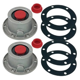 Phoddar 2 Pieces Premium Aluminum Hub Caps 340-4024 Includes Gasket for Steer Axle, Overall Depth: 2-5/8 Inside Depth: 1-7/8, Replaces Vol/vo 858381 1027518 527502 527503 891033