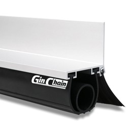 Ginchain Garage Door Seals, Heavy-Duty U+O Shape Bottom Rubber with Aluminum Track Retainer Base + 5cm Brush Combination Kit, Universal Garage Door Weather Stripping Kit (10ft)