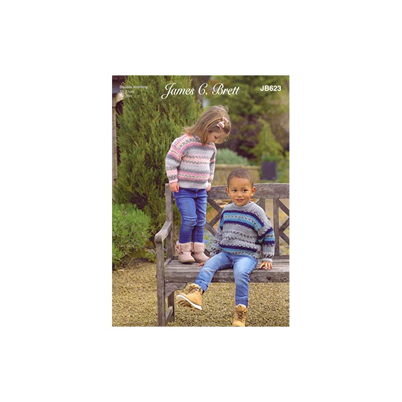James C Brett JB623 Knitting Pattern Childrens Sweater in Fairground