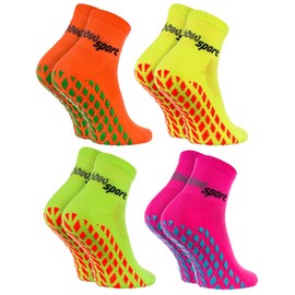 Rainbow Socks – Women's, Men's, Neon, Trainers, Sport Stopper Socks - 39/41