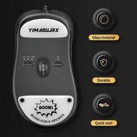 YIMAGUJRX Mouse Feet Glass Mouse Skates,Fastest and Smoothest Mouse Feet/Skates,Fast Start,Precise Positioning,Glass Mouse Feet Pads for Ec (White)