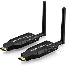 iPazzPort Wireless HDMI Transmitter and Receiver, 165ft Range, Plug and Play, Support 2.4/5GHz 1080P HD Extender Adapter Streaming Audio Video from Laptops, PC, TV Box, Cameras to TVs/Projectors.