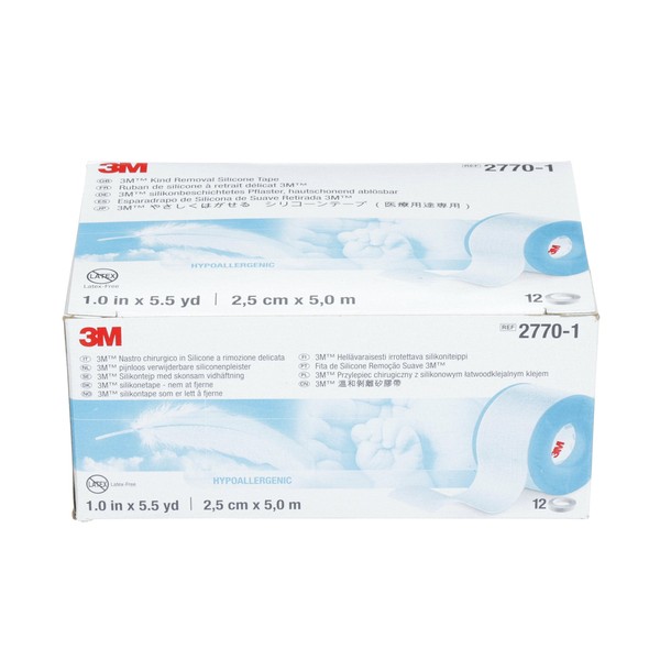 3M™ Micropore™ S Surgical Tape, 2770-1, 1 inch x 5.5 yard (2.5 cm x 5 m), 12 Rolls/Box, 10 Boxes/Case