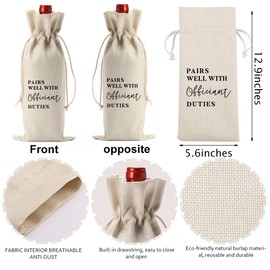 YUANHAO Officiant Wine Bag, Officiant Gifts for Wedding Day, Officiant Gifts for Women Men, Wedding Officiant Wine Bag, Pairs Well With Officiant Duties Wine Bag