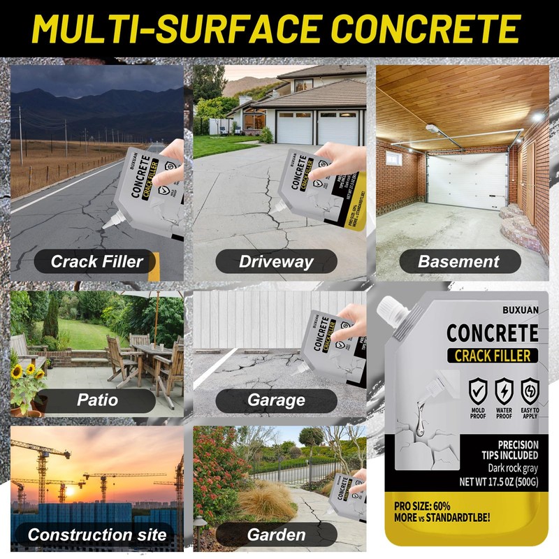 Concrete Crack Filler Outdoor, Self-Leveling Waterproof Sealant（2）