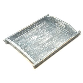 Allgala Wooden Tray 17""x13""x2"" Boat Style Vintage Grey Stylish Rustic Farmhouse Decor Serving Platter | Wooden Ottamen Tray | Coffee Table Tray I Bed Tray, Gray