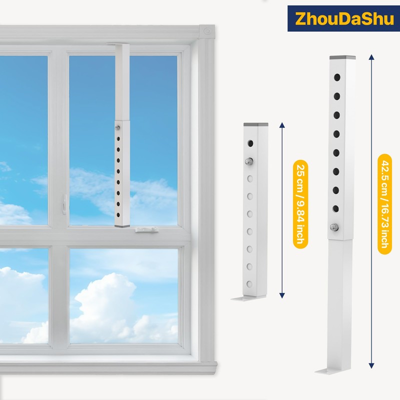 Adjustable Window Security Bars (White-1PCS, 9.8-16.7In)