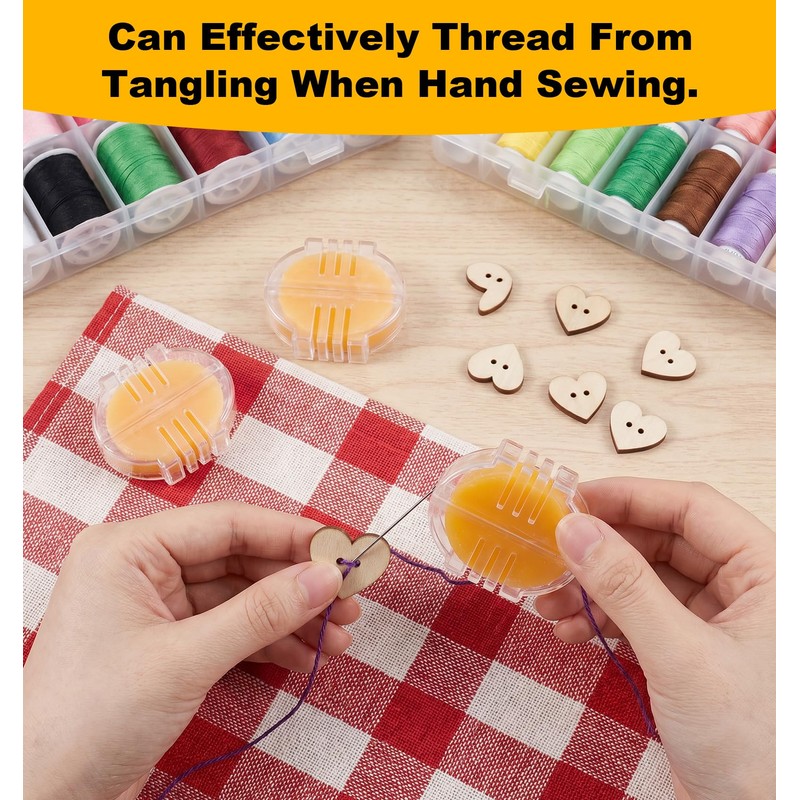 4 Pcs Beeswax for Thread, Yellow Beeswax Thread Conditioner (5