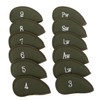 WOONEKY 12pcs Golf Iron Covers Thickened PU Leather Club Head