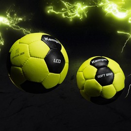 Kempa Leo Children's Handball in Sizes 0 to 3 - Handball Play Ball Training Ball - Soft Ball Feel, Fluo Yellow/Black