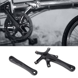 SPYMINNPOO Bike Cranksets,Crank Arms 1 Pair 170MM 130 BCD Bike Alloy Left and Right Crank for Single and Two Piece Road Chainring (Black)