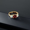 Gem Stone King 18K Yellow Gold Plated Silver Red Garnet