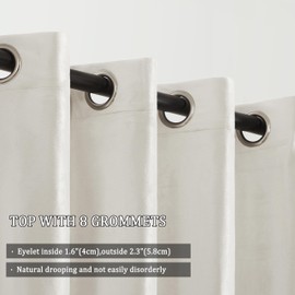 GIGIZAZA 100% Blackout Cream Ivory Velvet Curtains 63 Inch Long 2 Panels for Living Room, Off White Thermal Window Drapes Lining Insulated Luxury Curtain for Darkening Bedroom