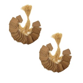 200pcs 1 1/8" x 1 3/4" (28 x 44mm) Kraft Gift Marking Tags Price Labels Display Tags Strung for Crafts & Gifts. Personalize & Price Your Merchandise