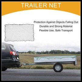 Hihaha 1 Pc 1.8x2.5m Universal Trailer Cargo Net - Pickup Truck Trailer Net Scalable - Nylon Black Durable Material