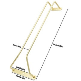 zoohot 12-Inch Gold Wine Glass Rack, Under Cabinet Wine Glass Holder Stemware Rack - Hanging Stemware Holder for Cabinet Kitchen Bar, Set of 3