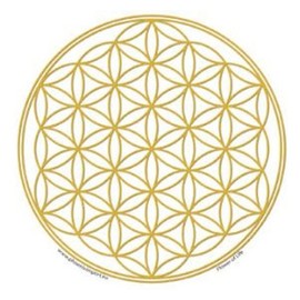 Window Sticker Flower of Life Gold 1 Sided
