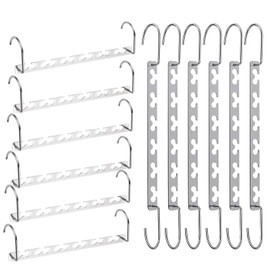 Closet Organizers and Storage Space Saving Hangers 12 Pack Stainless Steel Magic Hangers Upgraded Sturdy Multiple Hangers in one Space Saver Clothes Hangers College Dorm Room Essentials