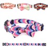 COSYHOMELONDON patterned Dog Collar with Bowtie, Durable Adjustable and Comfortable