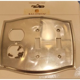 Baldwin Brass Double Toggle Switch & Duplex Outlet Wall Plate Cover Colonial4768