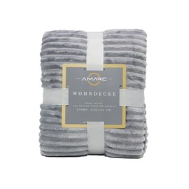 Warm Cuddly Blanket 150 x 200 cm - Soft Blanket, Fluffy Fleece Blanket, Sofa Blanket & Couch Blanket, Throw Bed and Sofa, Living & Cuddly Blanket, Oeko-Tex (Silver Grey)