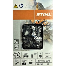 STIHL 71 PM3 72 Oilomatic Chainsaw Chain for 14'' Bar 1/4''P Pitch .043 Gauge 72 Drive Links